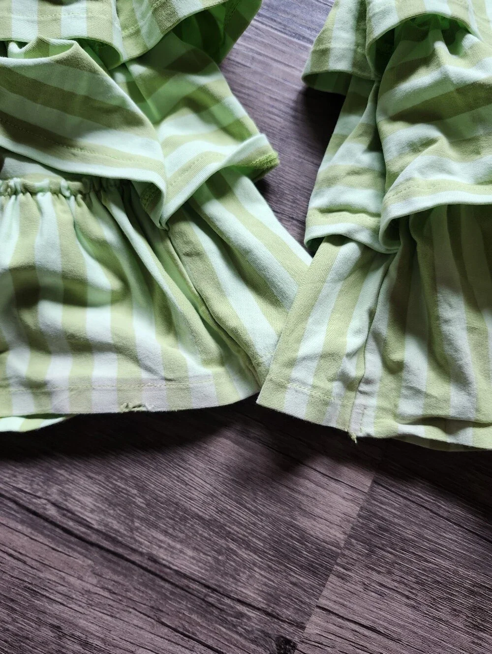 Matilda Jane Green Benny Striped Ruffle Pants